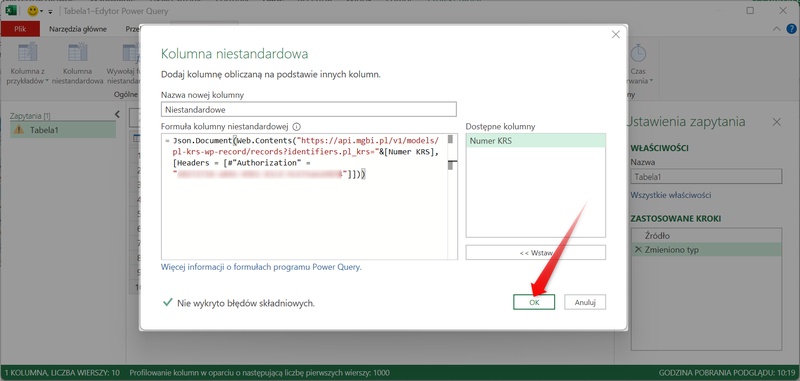 Знімок 10 — Як завантажити дані з MGBI API за допомогою Power Query у програмі Microsoft Excel